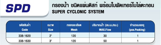 กรองน้ำ ชนิดแผ่นดิสก์ พร้อมใบพัดเทอร์โบไล่ตะกอน